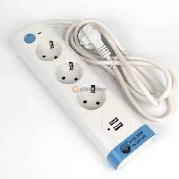 MULTIPRISE BLANC 3P 2M + 2 USB +1 INT NO:703 QIAOSHENG