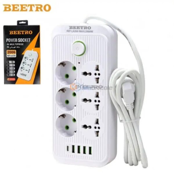 MULTIPRISE CARRE 2M 3+3P+ 4 USB +1 TYPE C +INT LUX LA350 BEETRO
