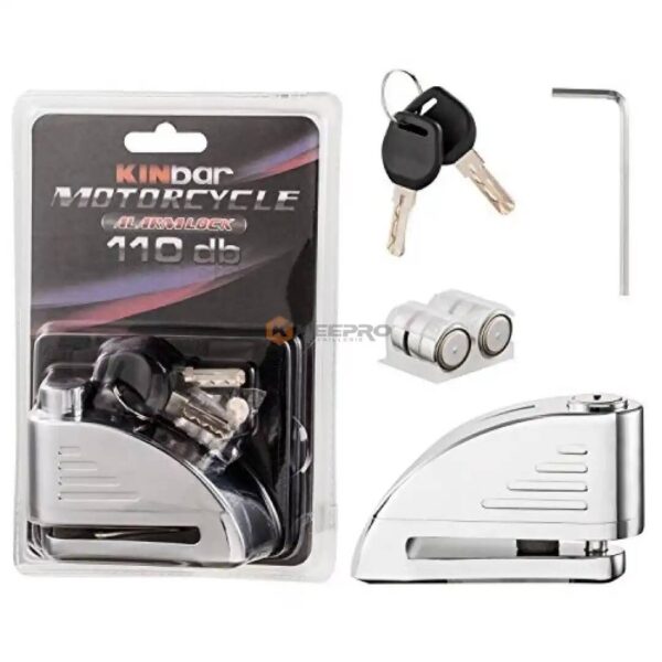CADENA DISQUE DE FREIN MOTO FORM "U" + ALARME CHROME KINBAR