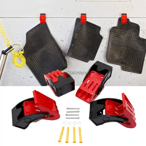 PINCE LAVAGE PLAST MULTI-USAGE 2PCS FIXATION MURAL NOIR-ROUGE PM REX TOOLS