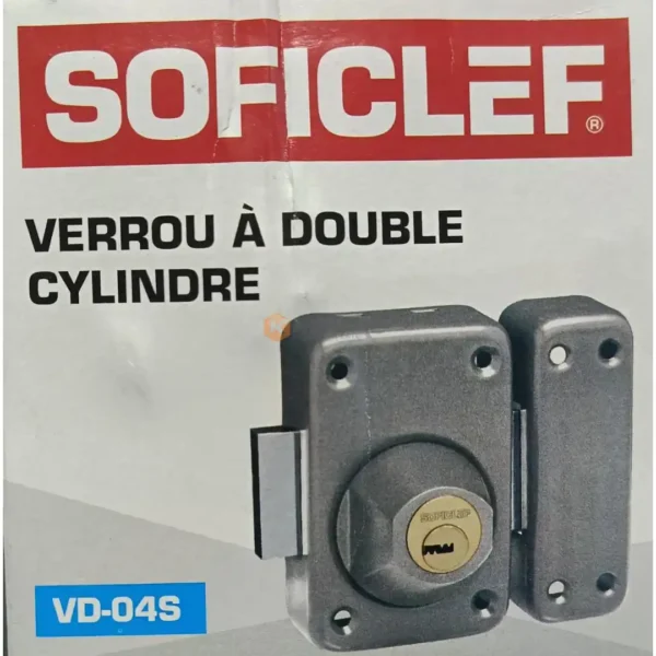 VERROU DOUBLE CANON GRAND CLE-SPC GRIS VD-04S SOFICLEF