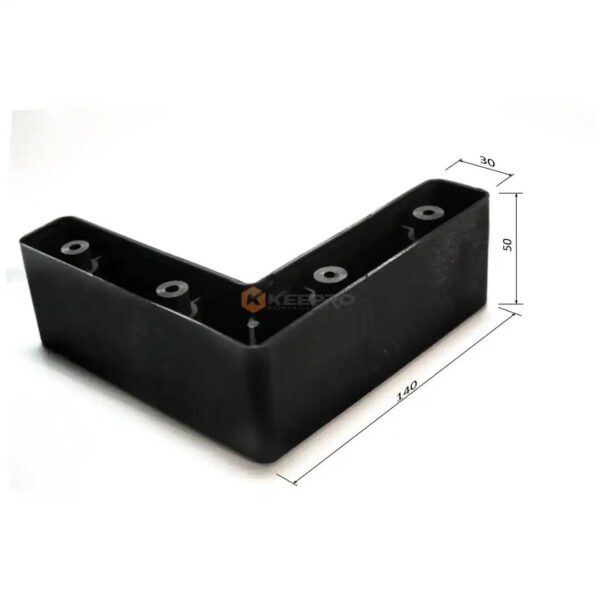 PIED MEUBLE PLAST PLAT FORME "L" NOIR 5CM 1PCS