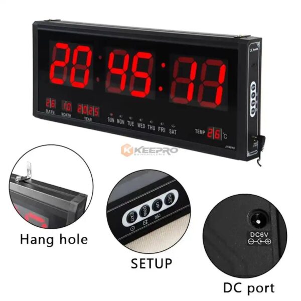 HORLOGE ELEC NOIR RECTA +TEMPERATUR JH4622 /XY4622 XIANJUN
