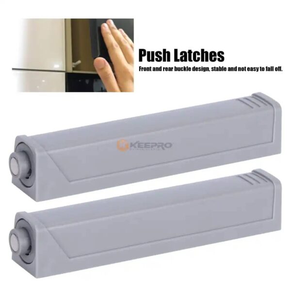 LOQUETEAU POUSSOIR PUSH MEUBLE PLAST ROND LONG GRIS / NOIR