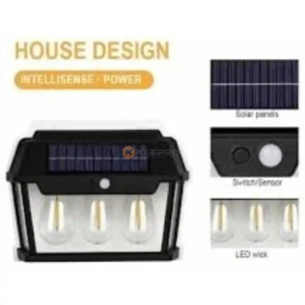 APPLIQUE LED RECHARG SOLAIRE+DETECTEUR 3L GGM 38W KT666-3W SOLAR WALL LIGHT