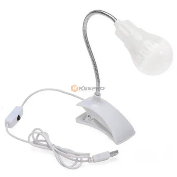 LAMPE BUREAU /PC FLEXIBLE 20CM A PINCE + RALLONGE USB ENV 2M MY-006 TUBE LIGHT