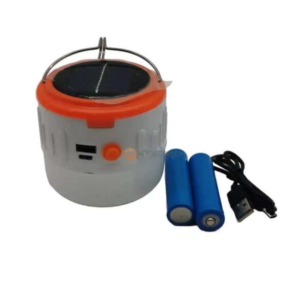 LAMPE CAMPING RECH  50W 4P ANTI MOUSTIQUE +CROCHET +USB ORANGE