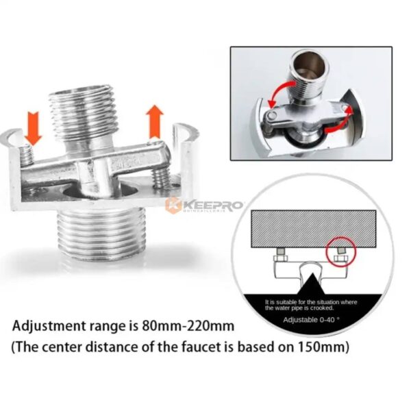 MAMELON INOX CHROME 20/15 POUR ROSACE APPLIQUE PIVOT REGLABLE LUX 40° 130-180MM MZ01-141 MAZA