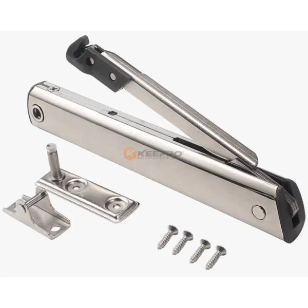 POUSSE PORTE A BRAS PLIANT CHROME 200MM BOITE MARRON