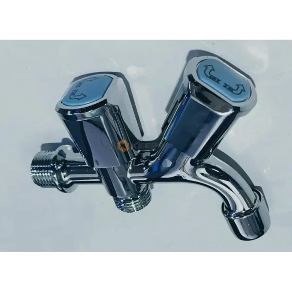 ROBINET DOUBLE SERVICE 15/21 BOULE CARRE CHROME ON-OFF ITALYVIEIR/LAMBOSS/LANGSE/HANG PENG