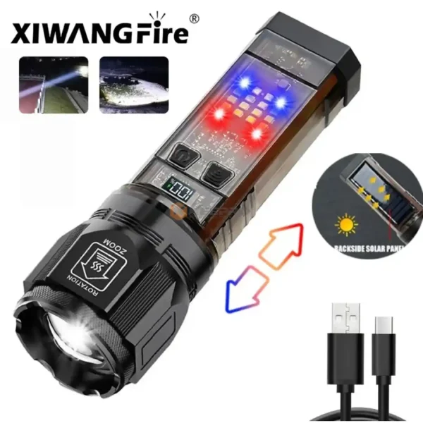 TORCHE A MAIN RECH 6F SOS +USB +AFFICHEUR MM LUX X-46 FLASHLIGHT