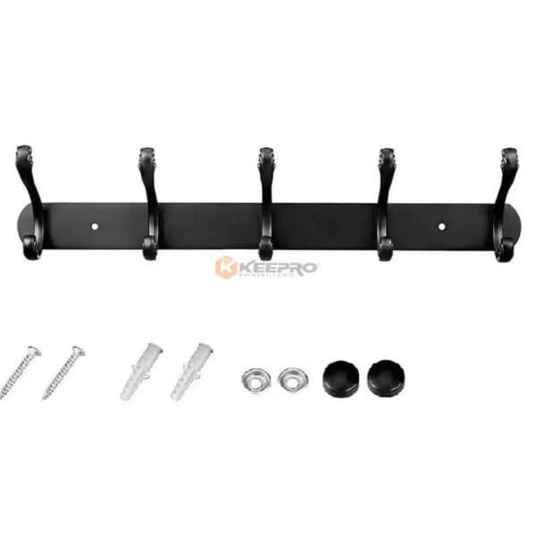 PORTE MANTEAU INOX LISSE NOIR 5T DECORE HANGER