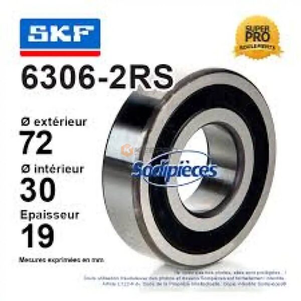ROULEMENT 6306 2RS ORIGINAL SKF
