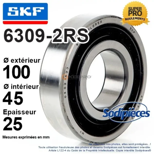ROULEMENT 6309 2RS ORIGINAL SKF