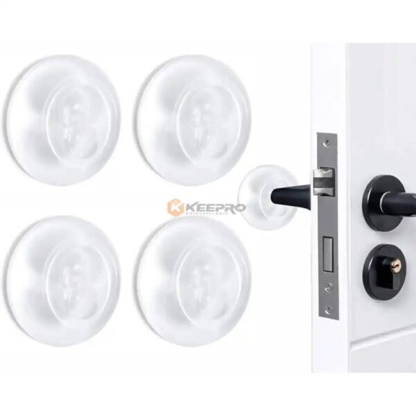 STOP PORTE MURAL /ANTI-CHOC ADHESIF ROND TRANSP 4PCS GEL PAD WALL PROTECTOR