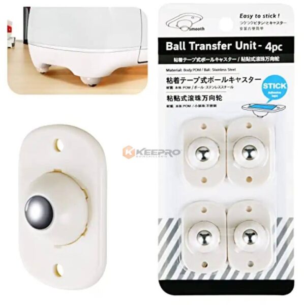 ROULETTE BUREAU PLAST BLANC 2VIS + ADHESIF 4PCS 8KG ALWAN