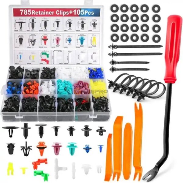 JEU ARRACHE CLOUS GARNITURE PLAST + FIXATION PARE CHOC 785PCS TA011579 TOOLS