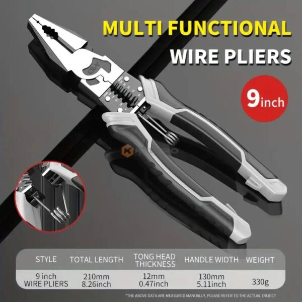 PINCE UNIVERSEL +A DENUDERMULTIFONCTION LUXE 9" 215MM 5 IN 1 TKD