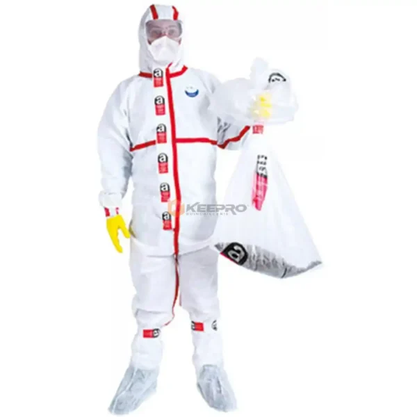 COMBINAISANT JETABLE BLANC ROUGE A3SAFE