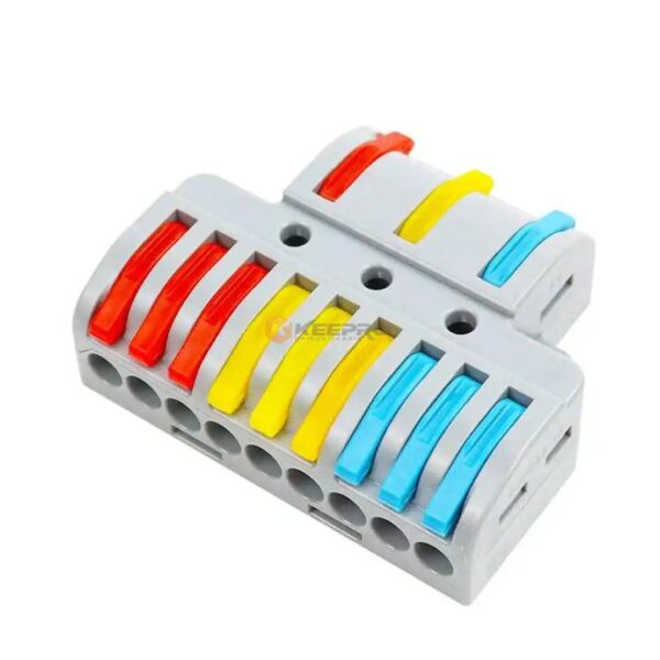 DOMINO A PINCE WAGO DOUBLE 03+09 FILS BLEU /ORANGE /GRIS