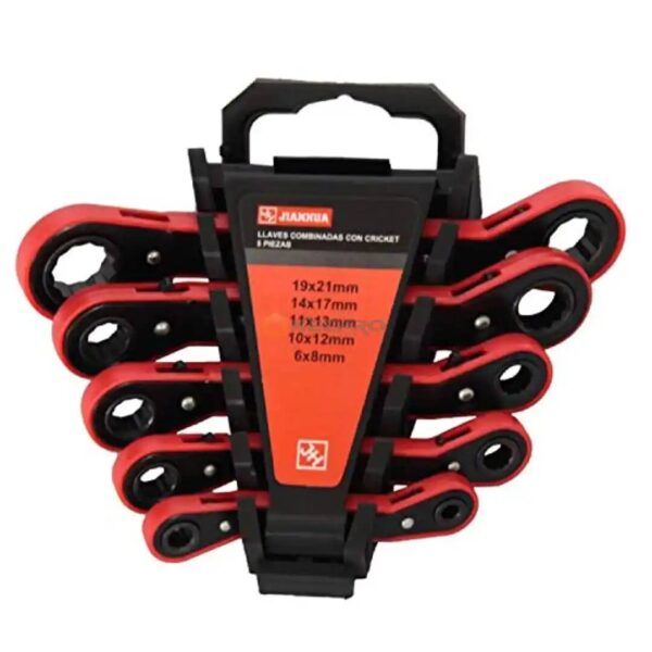 JEU CLE MIXTE CLIQUET 5PCS DOUBLE NOIR-ROUGE 7-21 JIANHUA