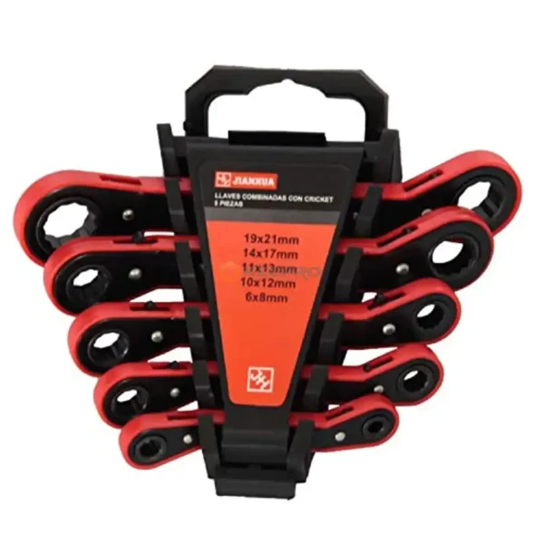 JEU CLE MIXTE CLIQUET 5PCS DOUBLE NOIR-ROUGE 7-21 JIANHUA