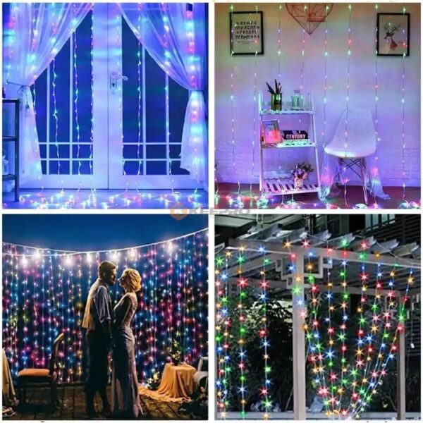 JEU DE LUMIERE RIDEAU FIL RGB GGM BOITE ROUGE 300X300