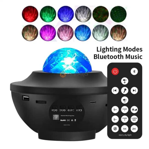 LAMPE JEU DE LUMIERE BLUETOOTH BOULE PM +TEL MOON/LASER USB XY-622 SPEAKER