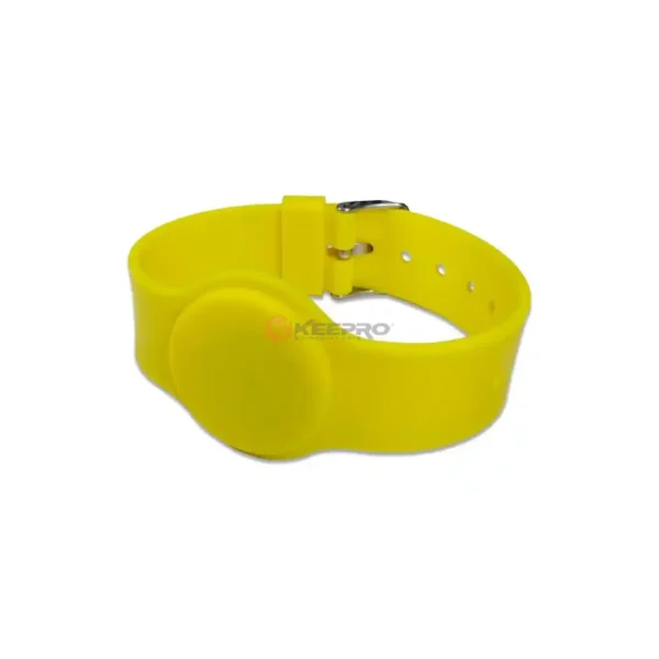 TAG BRACELET EN SILICONE ROND REGLABLE JAUNE MAC TECH