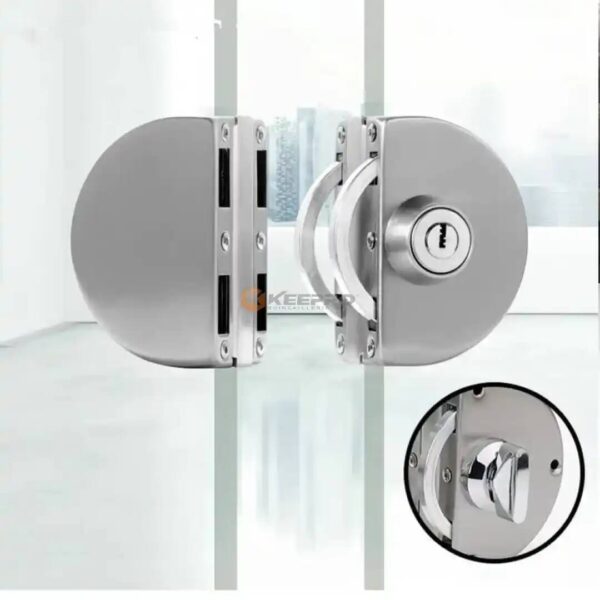 SERRURE PORTE D'ENTRE VITRE ROND DOUBLE A CLE OLEX