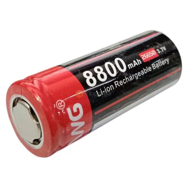 PILE RECHARGABLE GM 3.7V 26650 - 8800MAH NOIR-ROUGE RUILANG