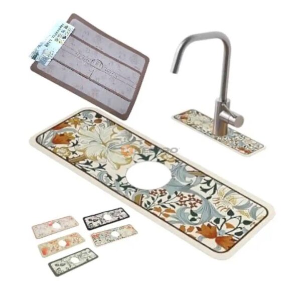 TAPIS EGOUTTOIR EVIER EN SILICONE ABSORBANT DECORE 2PCS 30X40 BND