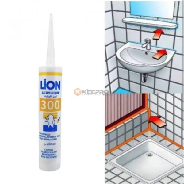 TUBE SILICONE ACRYL NOIR 280ML LION