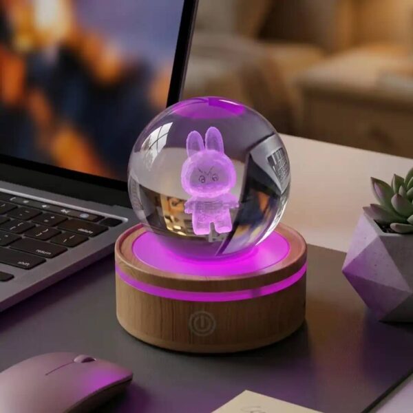 LAMPE BUREAU USB BOULE DE NEIGE LA BOBO 5991-185 CRYSTAL BALL LAMP