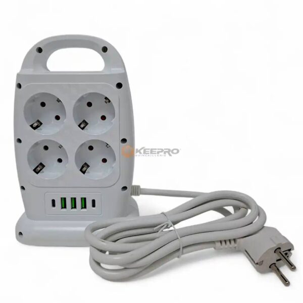 MULTIPRISE CARRE 2M 8P+ 3 USB +2 TYPE C +INT LUX POWER SOCKET /LDNIO