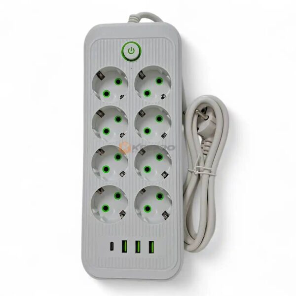 MULTIPRISE CARRE 2M 8P+ 3 USB +1 TYPE C +INT F020 POWER SOCKET
