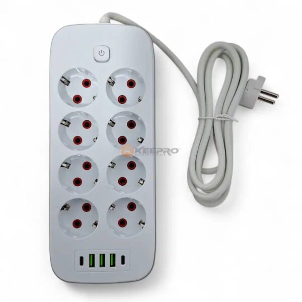 MULTIPRISE CARRE 2M 8P+ 3 USB +2 TYPE C +INT LUX POWER SOCKET /LDNIO