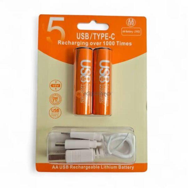 PILE RECHARGABLE R6 2200MAH TYPE-C USB 2PCS