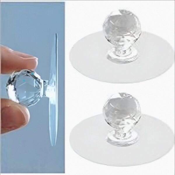 PORTE OBJET ADHESIF CRISTAL TRANSP PM 4PCS YDB