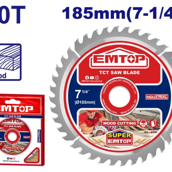DISQUE BOIS 185MM 7" 60D ETCT118513 EMTOP