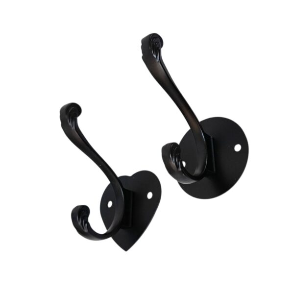PORTE MANTEAU ROND /COEUR 1T NOIR
