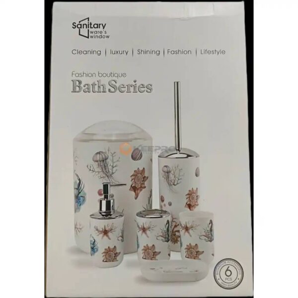 SERVICE LAVABO /SDB PLAST 6PCS DECORE BATH SERIES JS8033 ALWAN