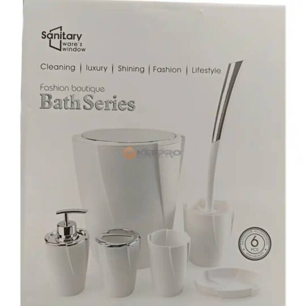 SERVICE LAVABO /SDB PLAST 6PCS ROND COULEUR BATH SERIES JS7007 ALWAN
