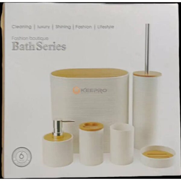 SERVICE LAVABO /SDB PLAST 6PCS STYLE BOIS BATH SERIES JS5003 ALWAN
