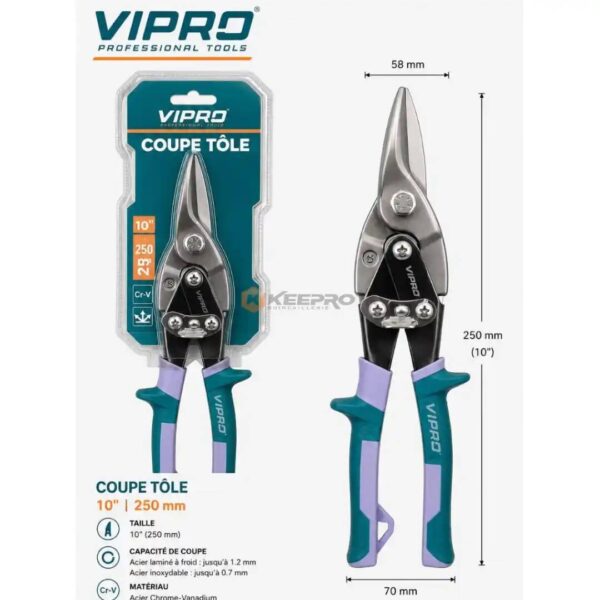 COUPE TOLE 10" 250MM DROIT CPT-ST VIPRO
