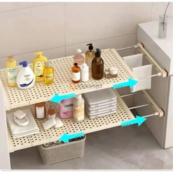 ETAGERE D'ACCESSOIRES CUISINE VENTOUSE EXT 45-70CM 8141 TELESCOPIC SHELF 2937-9 ALWAN