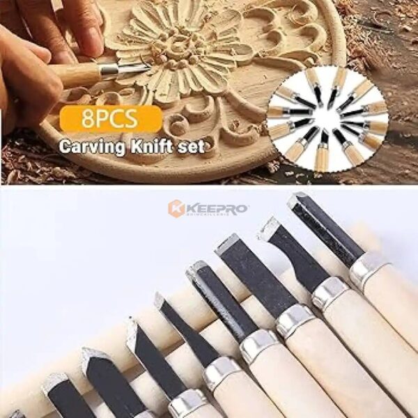 JEU CISEAUX DE SCULPTURE BOIS 8PCS KSJ-8 WOOD CARVING SET