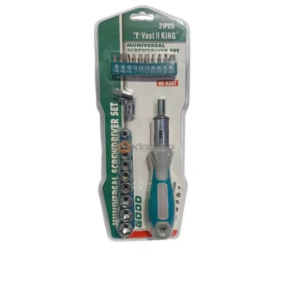 JEU TOURNEVIS CLIQUET 21PCS PLAQ VK-8307 VAST KING