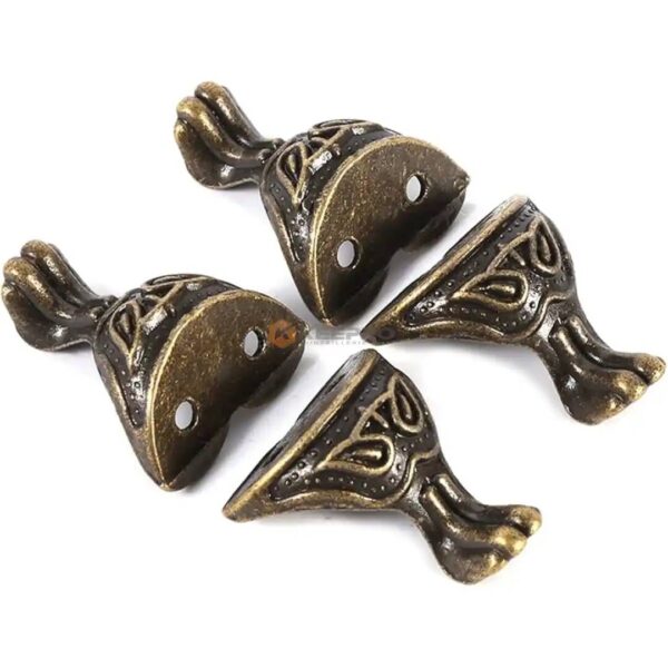 PIED COFFRE COIN DECORE 28X28 BRONZE OMRAN