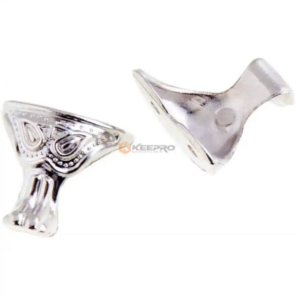PIED COFFRE COIN DECORE 28X28 CHROME OMRAN